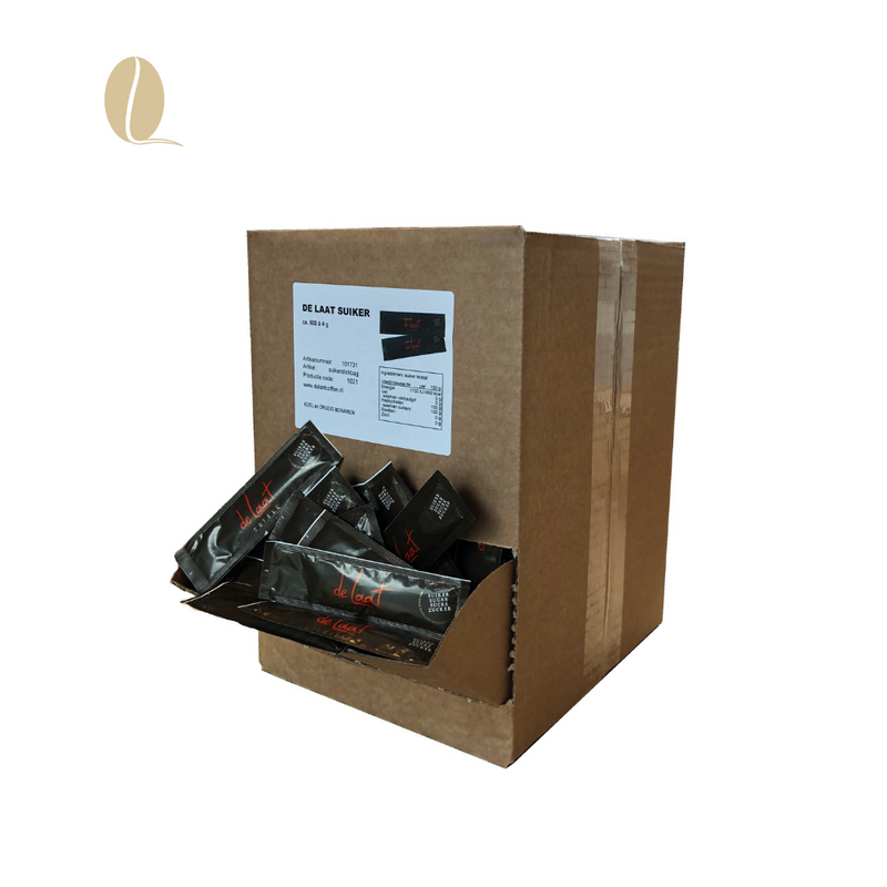 Suikersticks de Laat, per doos (600 x 4 g)